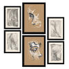 POSTER Set Mit 6 Künste Messen In Weibliche Zusammenfassung A3 & A4 Schwarzer Rahmen - Schwarz, Papier (29/3cm) - Nacnic