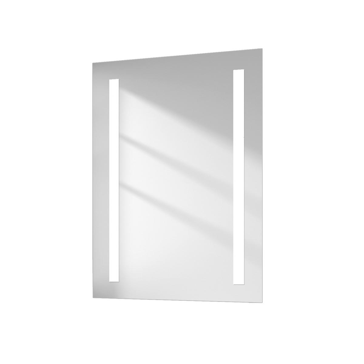 BADSPIEGEL mit Beleuchtung Rechteckig Umweltfreundlicher Silberspiegel 70/50 cm - Weiß, Glas (50/3.5/70cm) - EMKE