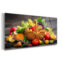 GLASBILD 120x60 cm Obstkorb - Multicolor, Glas (120/60cm) - TULUP