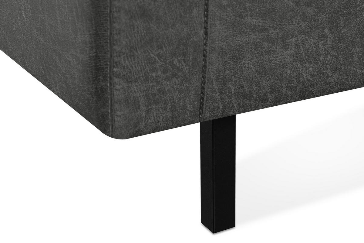 1,5-SITZER-SESSEL INVIA mit Armlehnen vintage, Lederoptik-Stoff, Dunkelgrau - Dunkelgrau/Schwarz, Textil (116/87/98cm) - KONSIMO®