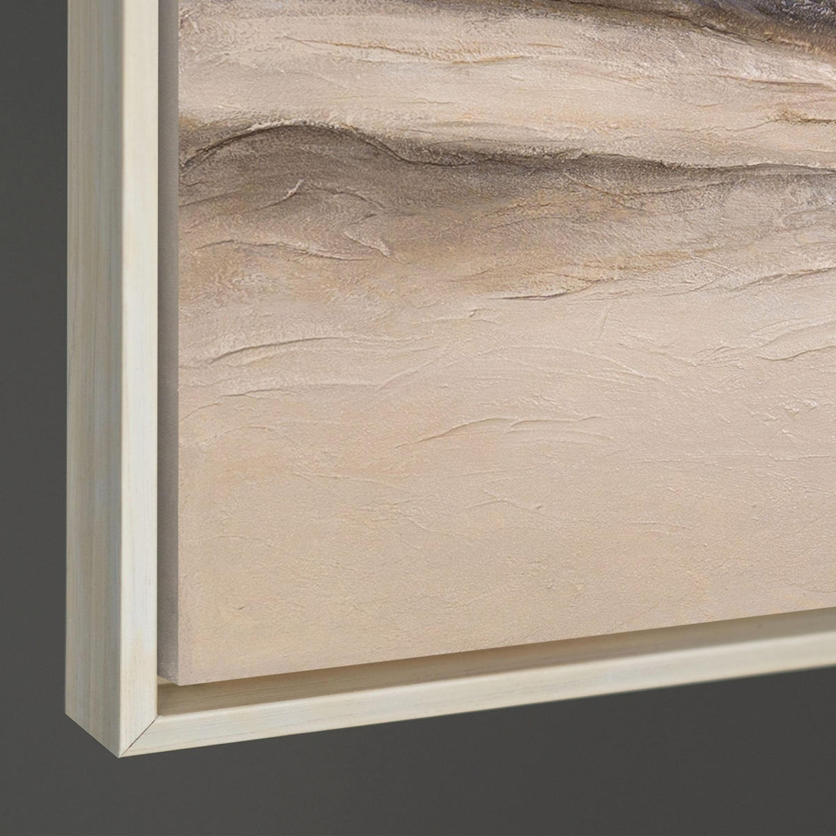 GEMÄLDE Spuren des Windes Schattenfugenrahmen Beige 160x80 cm - Beige, Holz (160/80cm) - YS-art gallery