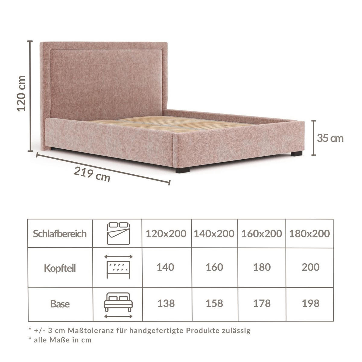 POLSTERBETT Ordina Grau 140/200 cm im Chenille-Stoff - Schwarz/Naturfarben, Holz/Holzwerkstoff (140/200cm) - Maison de Reve
