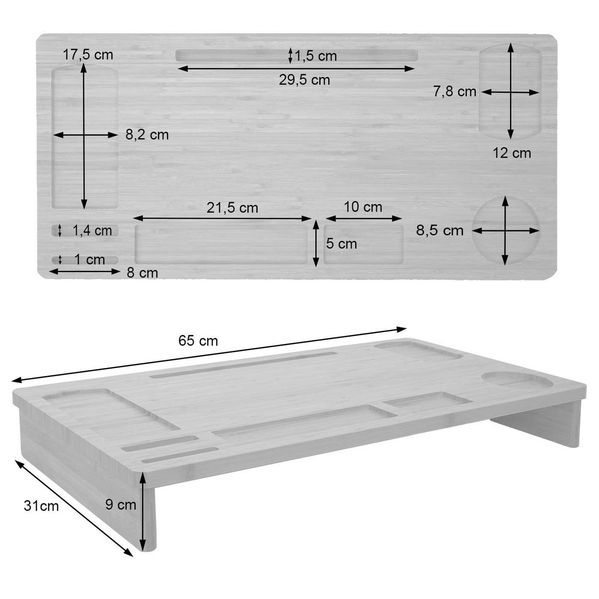 MONITORERHÖHUNG Braun - Braun, Holz (31/65/9cm) - MCW