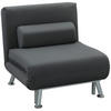 KLAPPBAR Schlafsessel Schlafsofa Klappmatratze Bett Gästebett Dunkelgrau - Dunkelgrau/Silberfarben, Textil/Metall (70/75/75cm) - HOMCOM