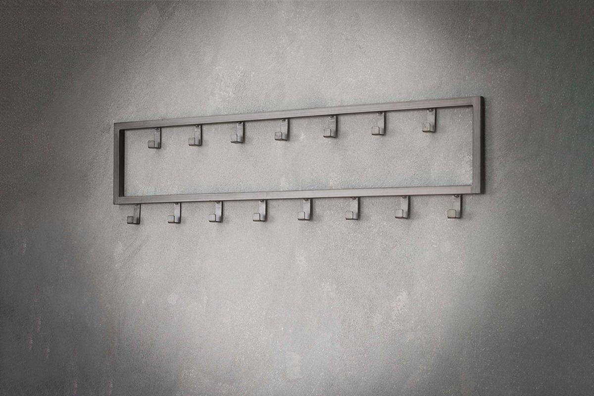 GARDEROBE LEONOR Grau Metall - Grau, Metall (80/20/2cm) - KAWOLA