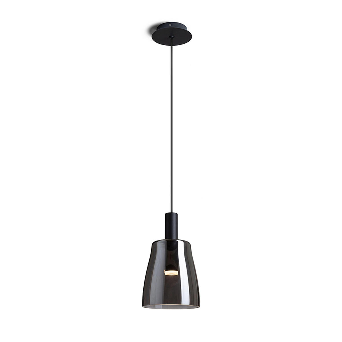PENDELLEUCHTE BELLINI M LED Schwarz 5 W - Schwarz, Metall (30/30/120cm) - Rendl
