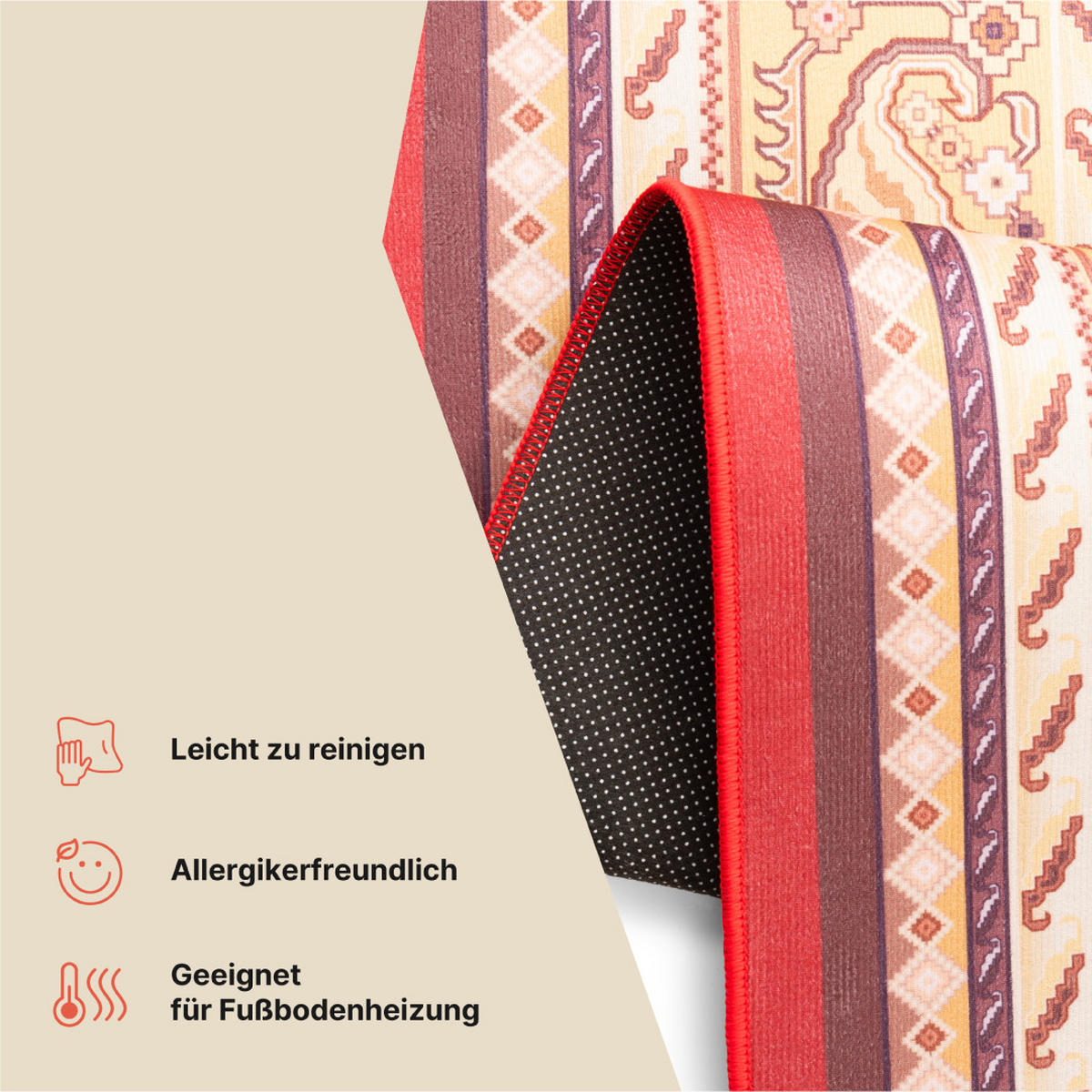 TEPPICH NORA Rot 70/150 cm - Rot, Textil (70/150cm) - Tapiso