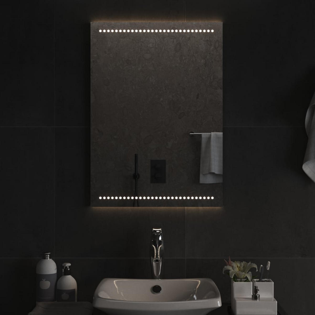 LED-BADSPIEGEL 50x70 cm - Transparent, Glas (50/18/70cm) - furnicato