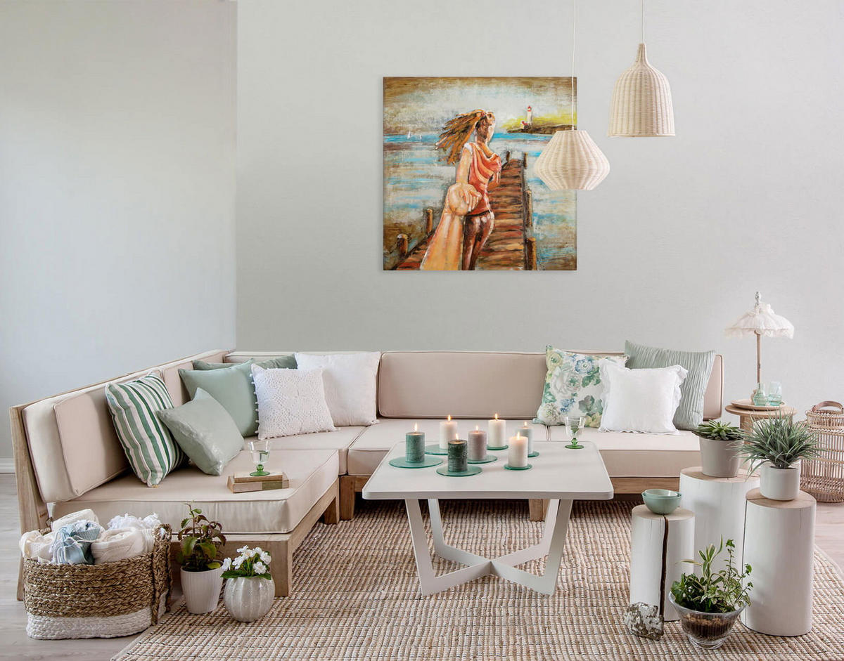 METALLBILD Blau 80/80 cm - Blau, Metall (4.2/80cm) - KUNSTLOFT