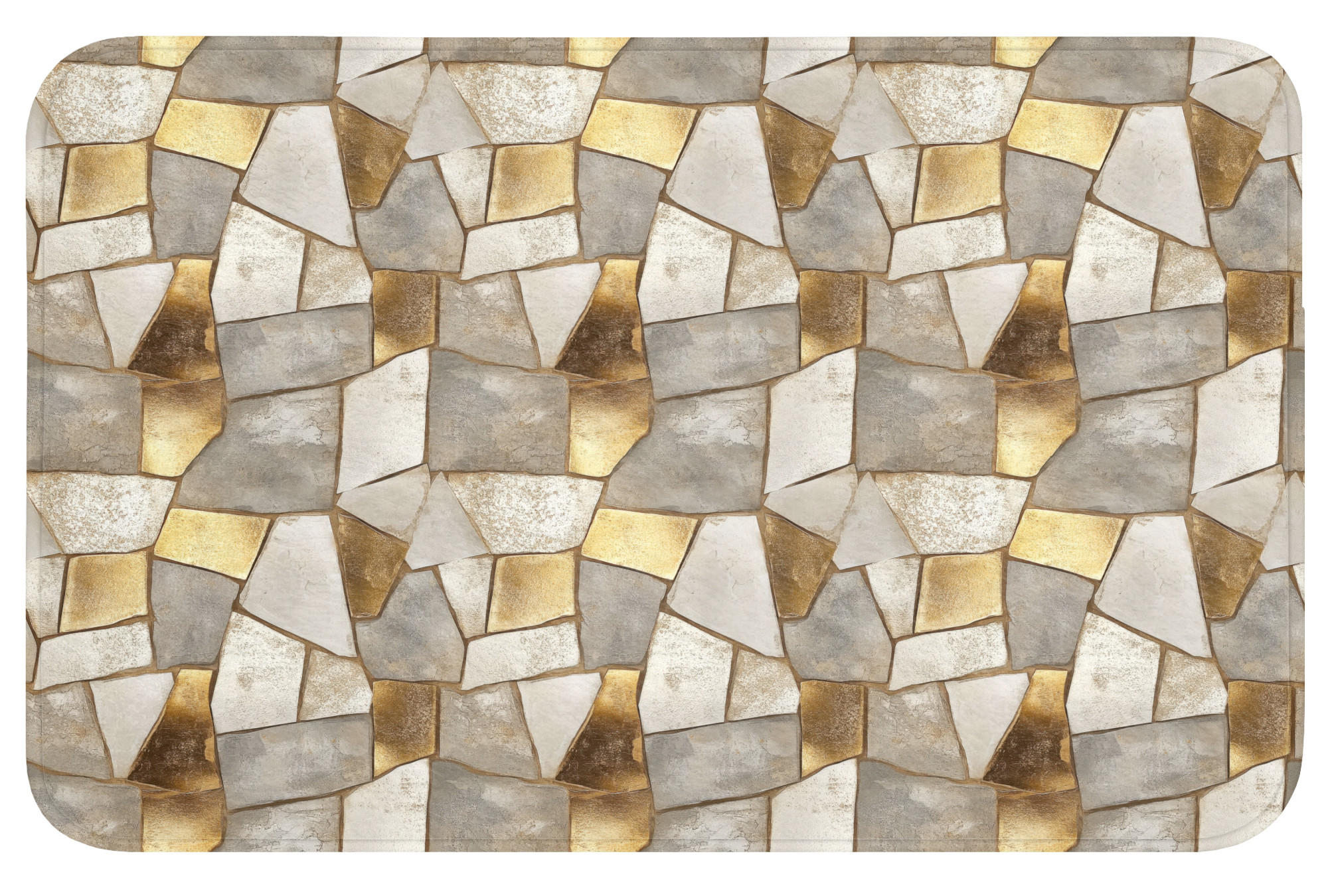 KOUPELNOVÁ PŘEDLOŽKA Mozaika - Mramor - Zlato 80x50 cm - šampaňská, textil/plast (80/50cm) - OnlyWow