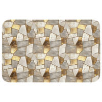 KOUPELNOVÁ PŘEDLOŽKA Mozaika - Mramor - Zlato 80x50 cm - šampaňská, textil/plast (80/50cm)