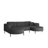 ECKSOFA Designer Modena U Rein stoff Poso Graphit - Graphitfarben, Holz (165/299cm) - Kaiser Möbel