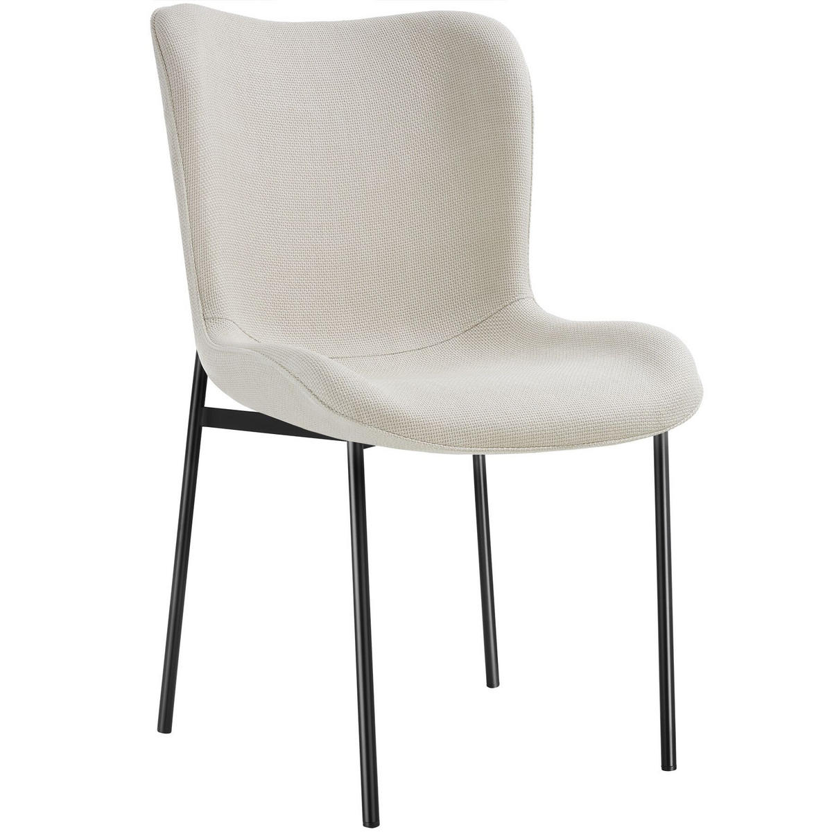 POLSTERSTUHL 1er Set Tessa 54 x 62 x 90 cm Webstoff off-white/schwarz - Schwarz/Weiß, Kunststoff (54/90/62cm) - tectake