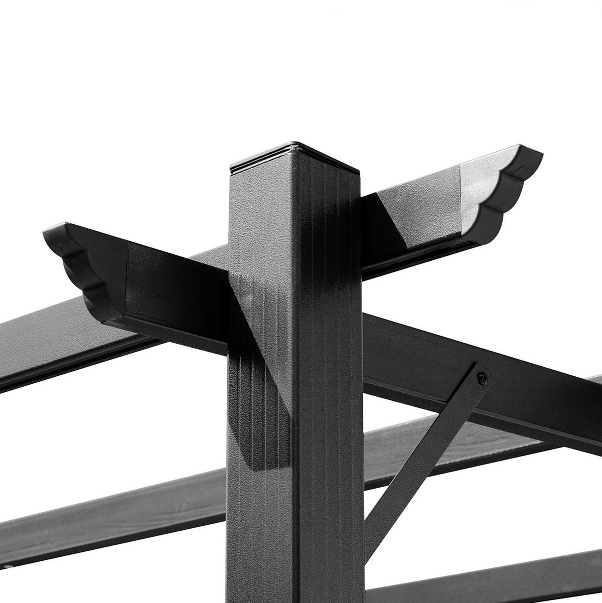 PERGOLA aus Aluminium 300x400x223 cm in Grau mit verstellbarem Stoffdach - Grau, Metall (400/223/300cm) - Modfu