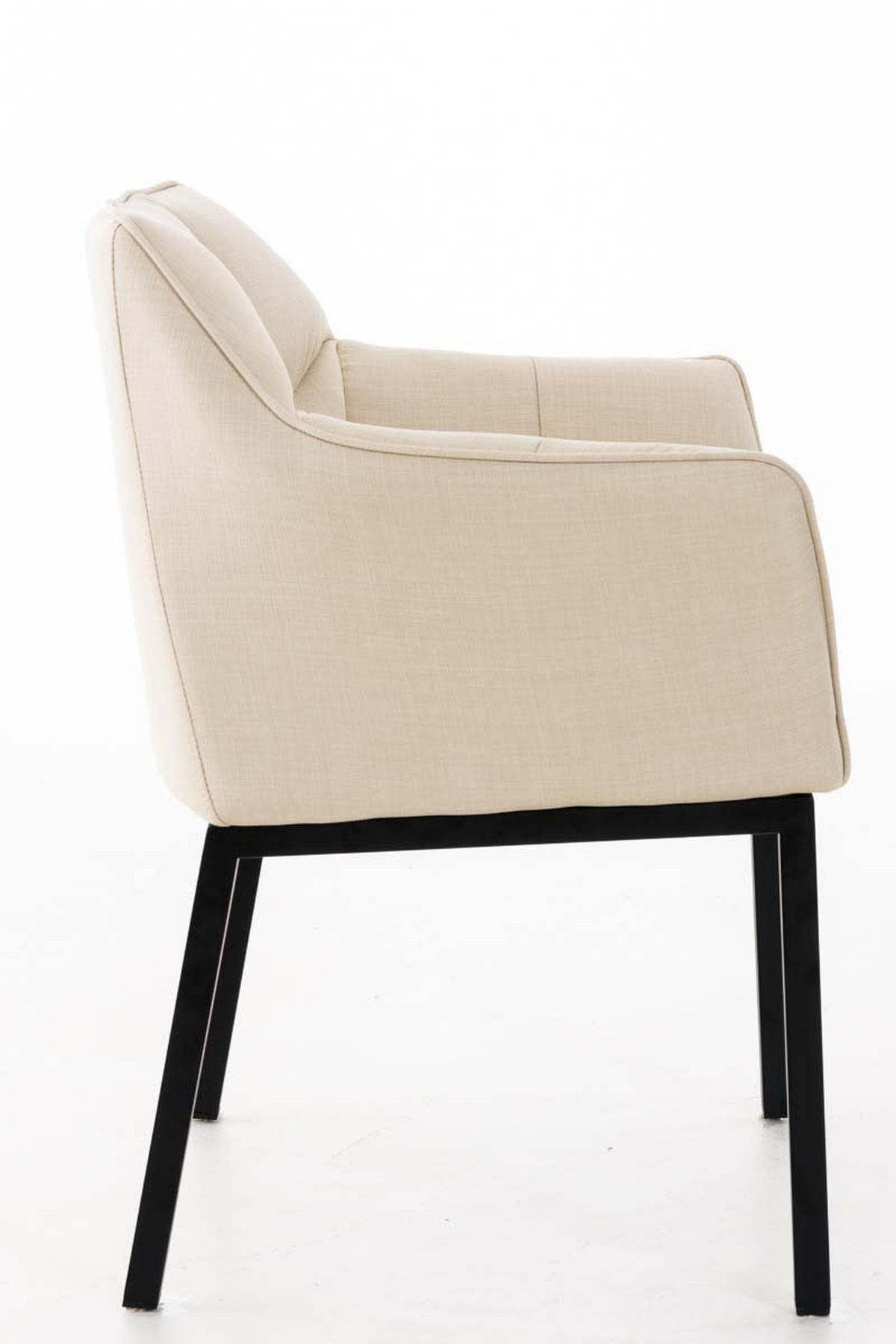 WOHNZIMMERSTUHL Stoff creme - Creme/Schwarz, Textil/Metall (67/78/63cm) - CLP