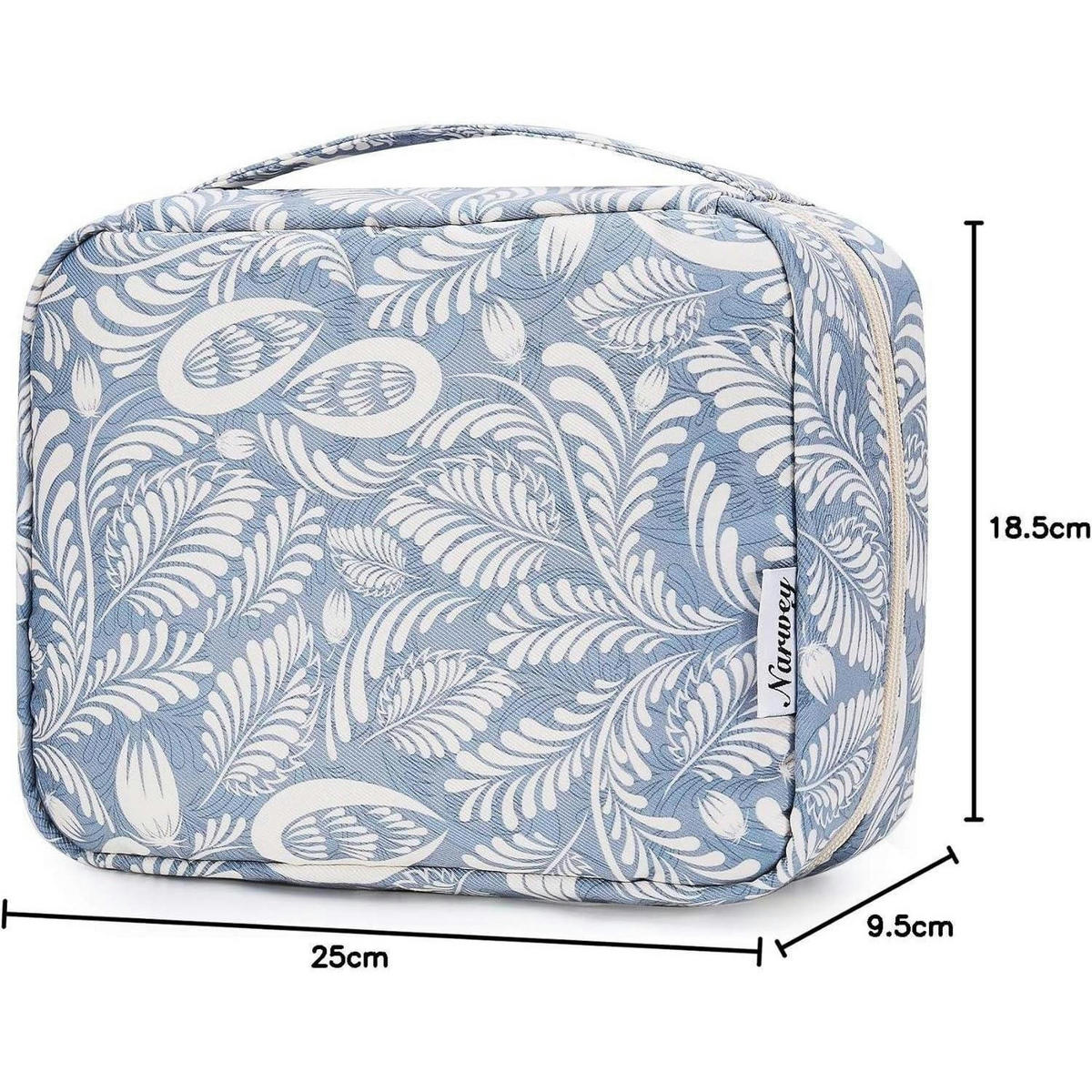 KULTURTASCHE zum Aufhängen mit Haken Blaues Blatt - Multicolor, Textil (5/1/5cm)