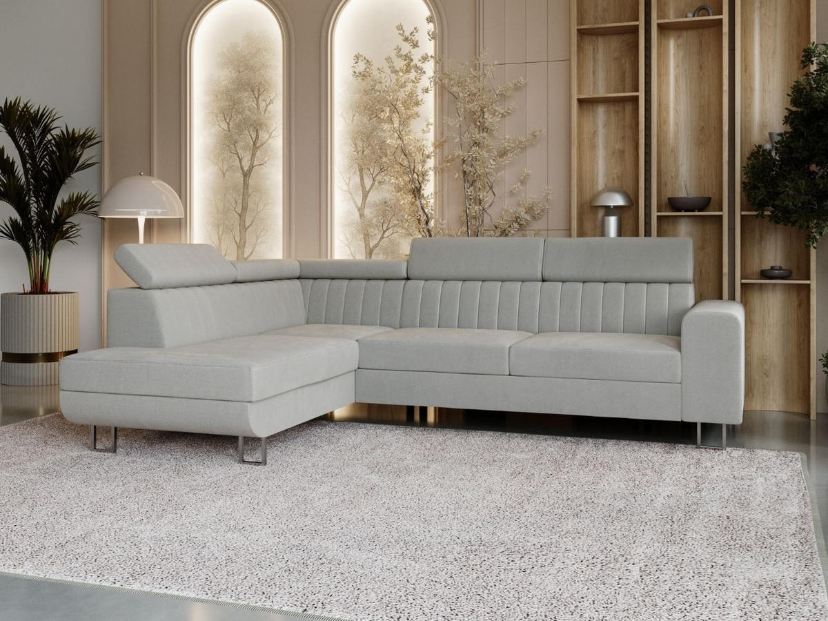 ECKSOFA Berona Grau Links - Grau, Holz/Textil (255/190cm) - Graingold