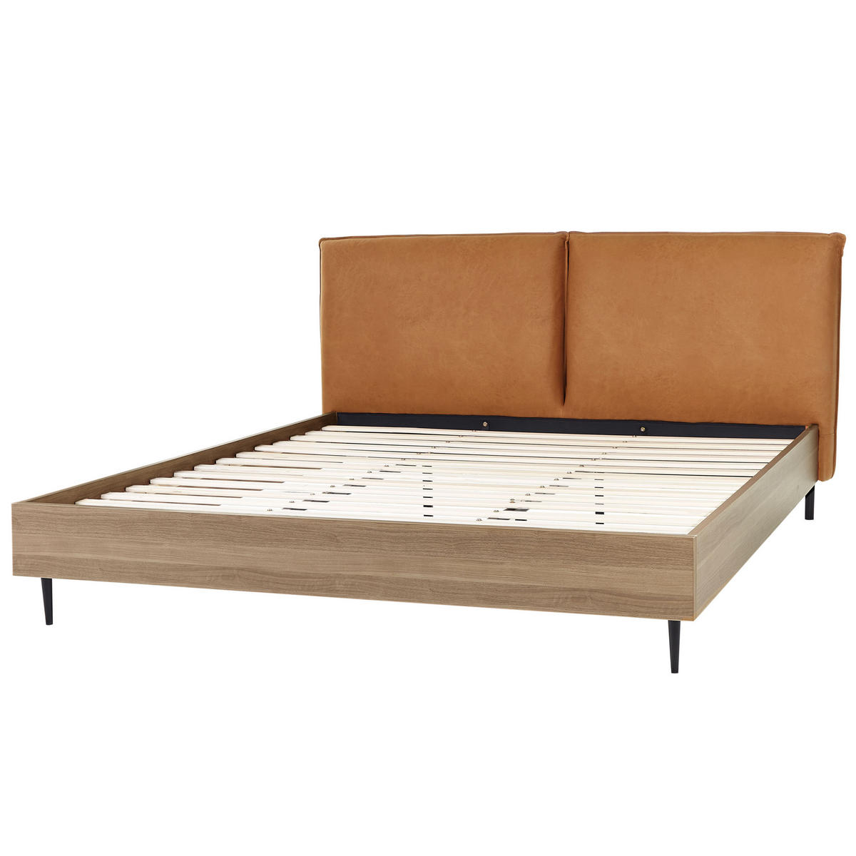 BETT 180/200cm Goldbraun Limanton - Braun, Kunststoff/Textil (180/200cm) - Beliani