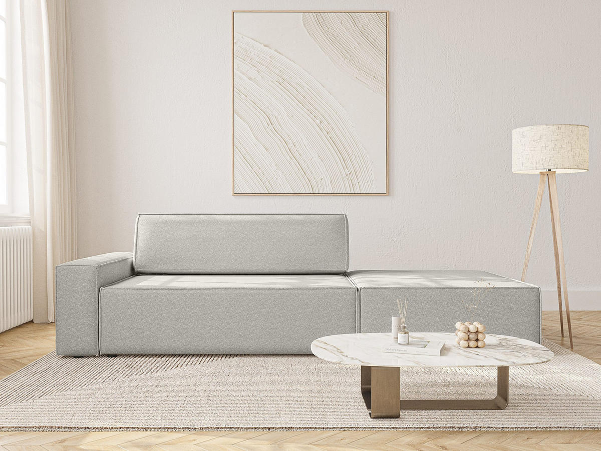 SCHLAFSOFA Lummo Si mit Schlaffunktion, Grau - Grau, Textil (263/70/100cm) - Fedve