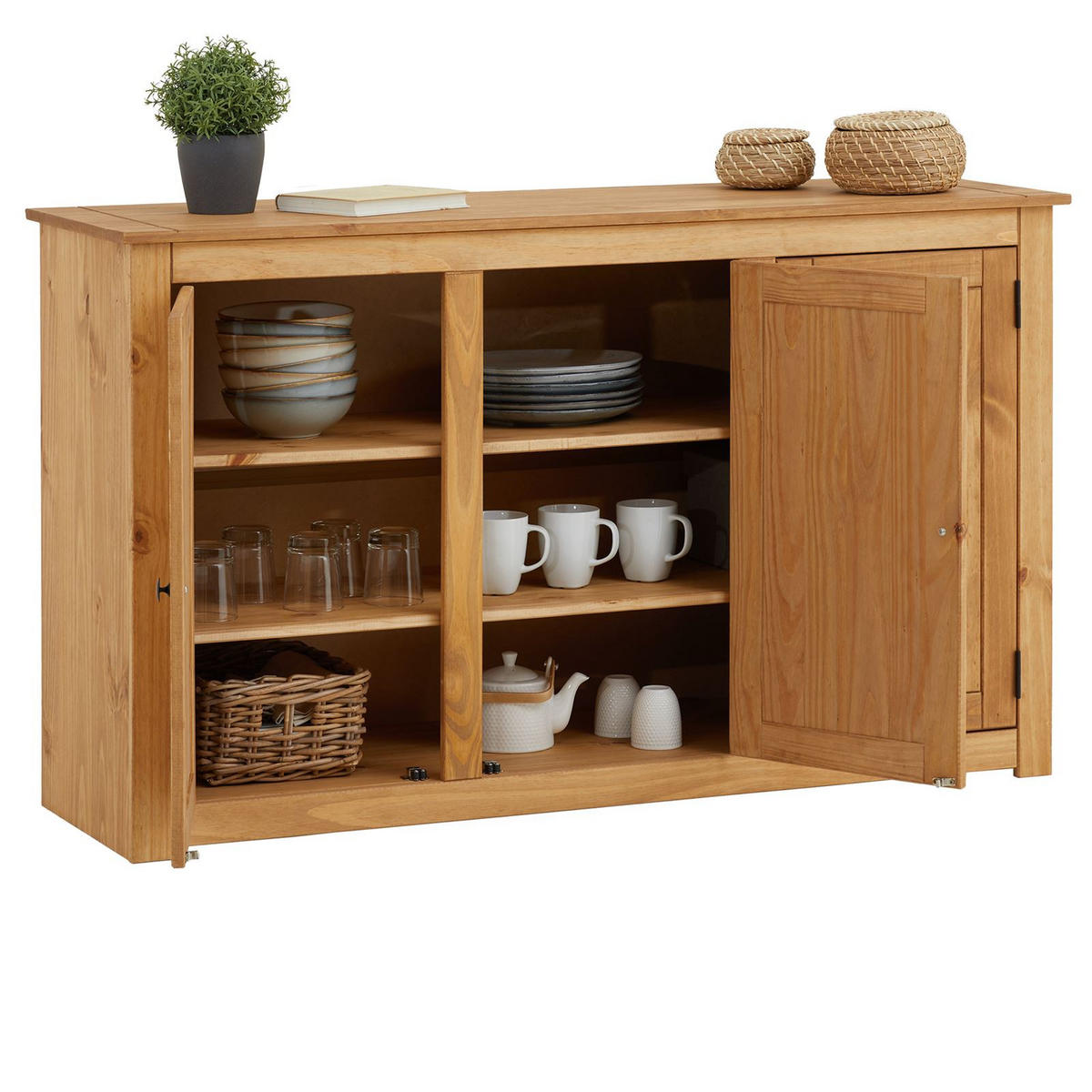 SIDEBOARD CANCUN gebeizt/gewachst - Kieferfarben, Holz (135/80/40cm) - CARO-Möbel