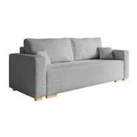 SCHLAFSOFA SOFIA, Sofa mit Schlaffunktion und Bettkasten, Farbe: Grau, Bouclé-Stoff - Grau, Textil (236/92/85cm) - Sepro Meble