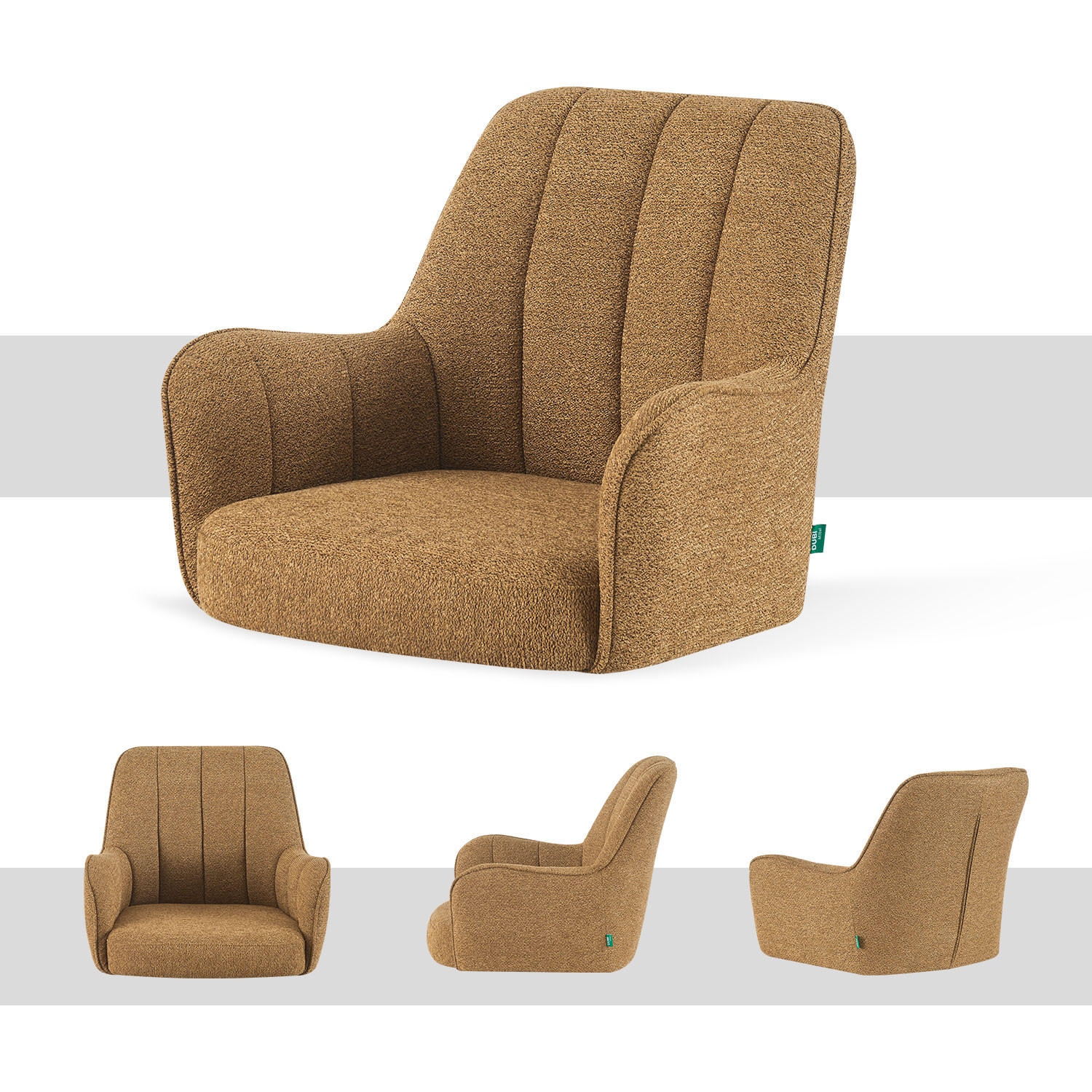 ESSZIMMERSTUHL THOMAS-ELLA 2er-Set 180°drehbar - Currygelb/Schwarz, Textil (58/87/62cm) - DUBI Möbel