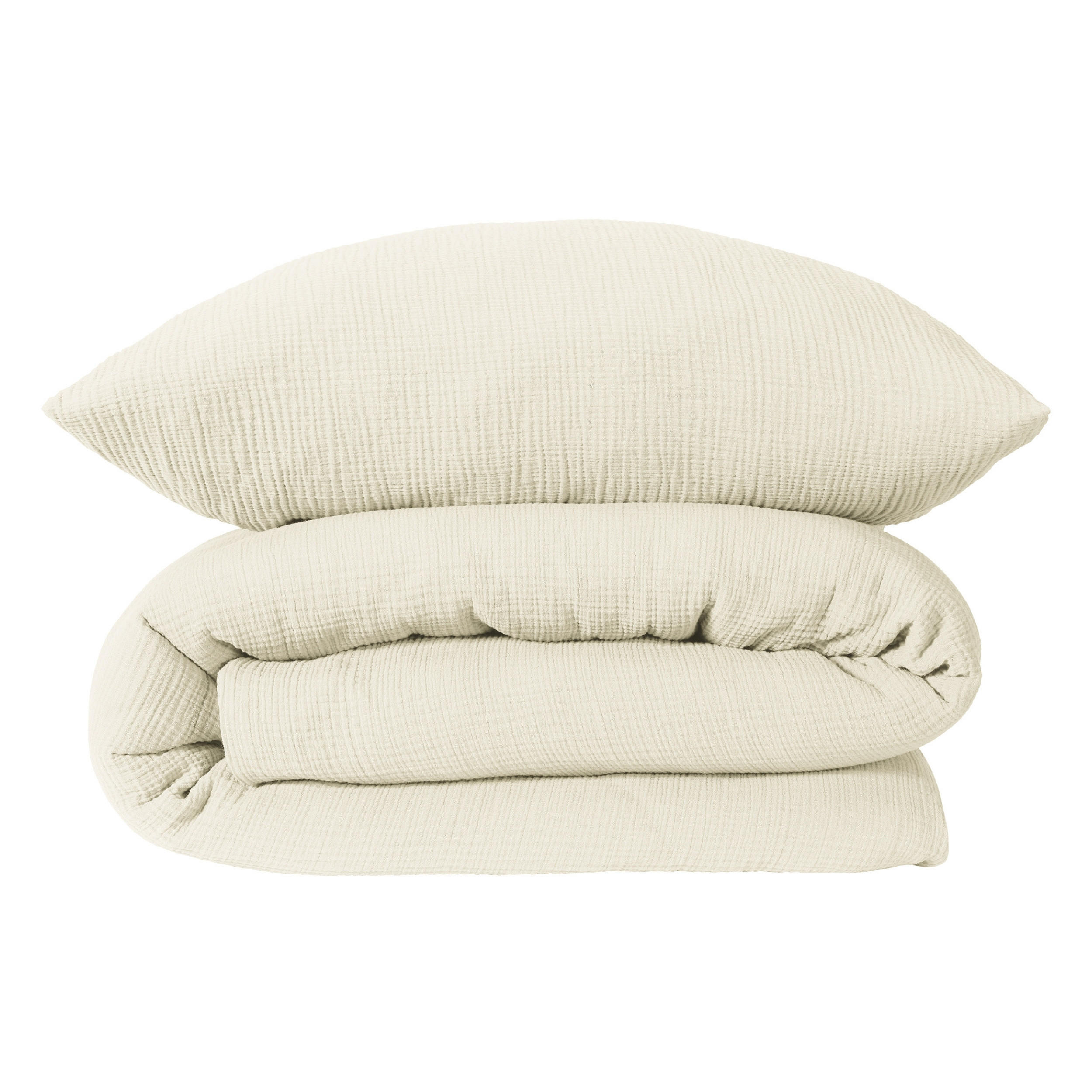 BETTWÄSCHESET Molly - Musselin - 2-teilig - 135 x 200 cm - Offwhite - Weiß, Textil (135/200cm) - SCHIESSER