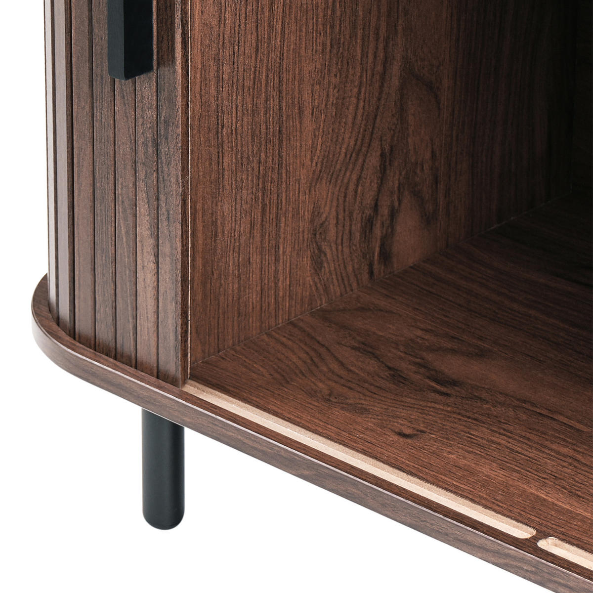 TV-MÖBEL Dunkelbraun Bradley - Schwarz/Braun, Holzwerkstoff (180/58/45cm) - Beliani