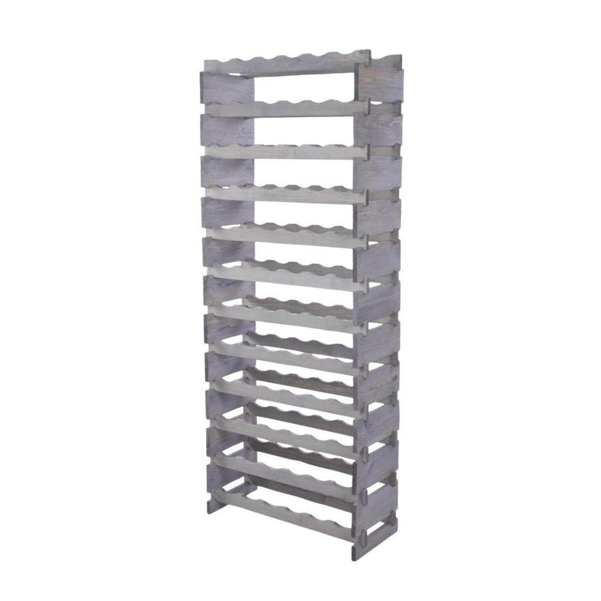 WEINREGAL VINOTECA FLEX PRO HxBxT 163x65x28cm 72 Flaschen auf 12 Ebenen Grau - Grau, Holz (65/163/28cm) - PROREGAL