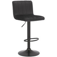 BARHOCKER Jamie Samt 87-107x41x49 cm schwarz - Schwarz, Textil (41/87/49cm) - furnicato