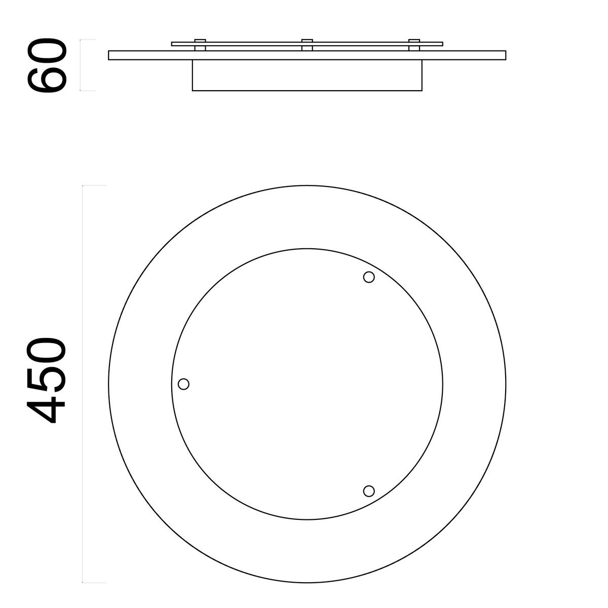 LED-DECKENLEUCHTE Beton - Grau, Metall (45/45/6cm) - Lumicom