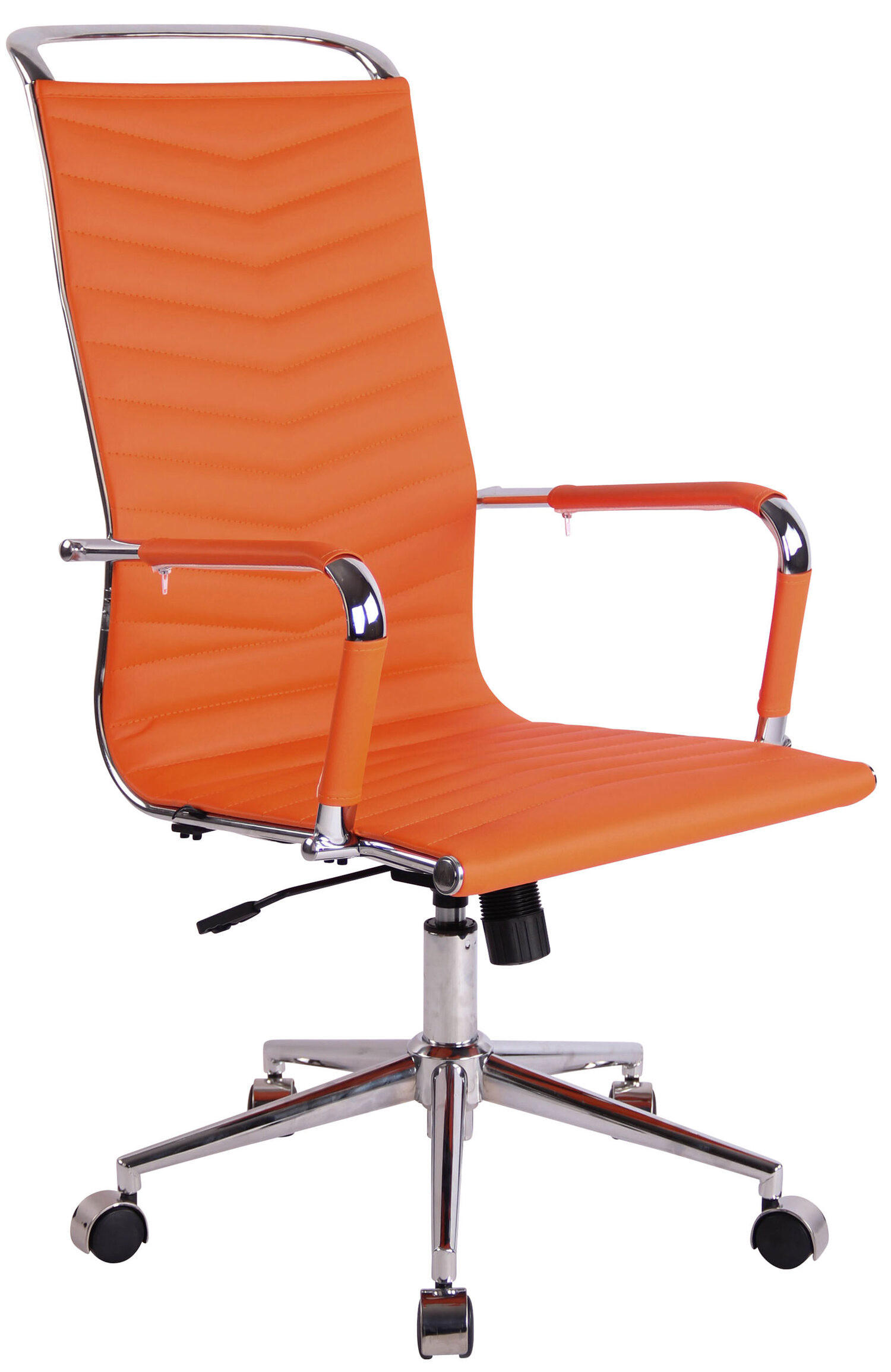 BÜROSTUHL Battle, Kunstleder Orange - Orange, Textil/Metall (57/120/65cm) - TPFLiving