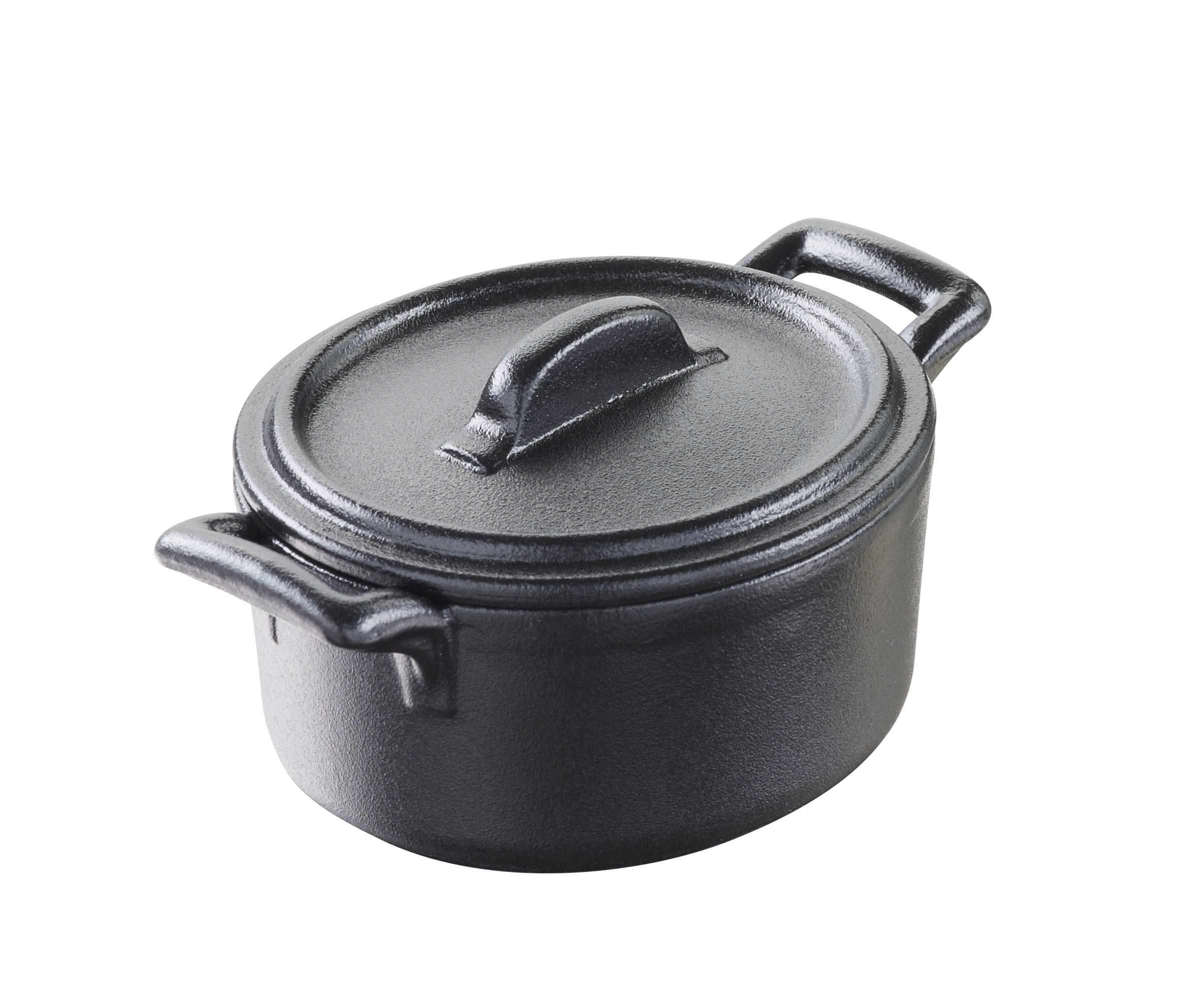 KASSEROLLE MIT DECKEL 8 cl Gusseisenoptik - Schwarz, Keramik (7.2cm) - Revol Porcelaine France