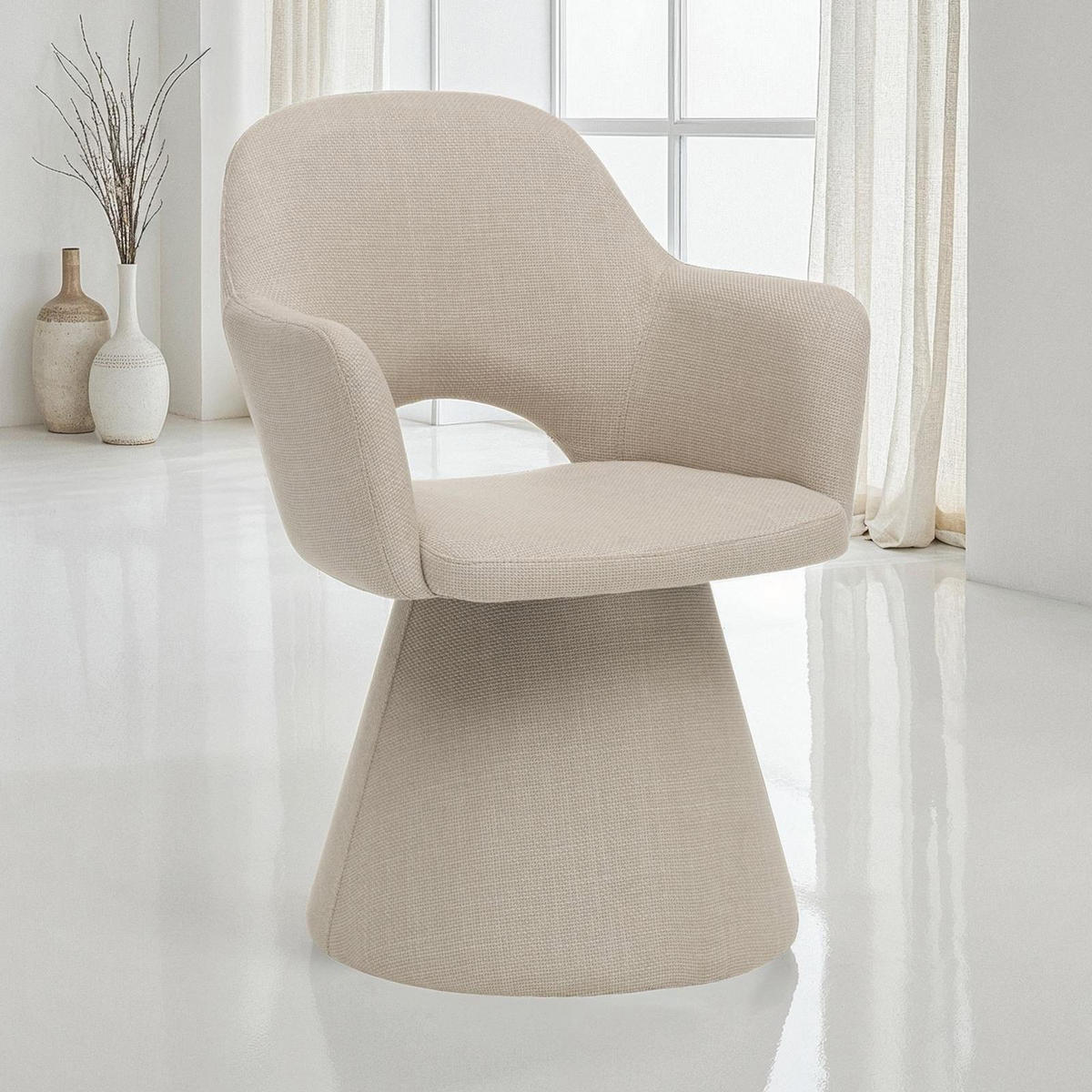 STUHL BAOMA beige - Beige, Textil (62/87/62cm) - IDIMEX
