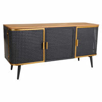 SIDEBOARD aus Metall und Holz, 3 Türen, 118x38x58 cm - Multicolor, Naturmaterialien (118/59/38cm) - Wanderlust