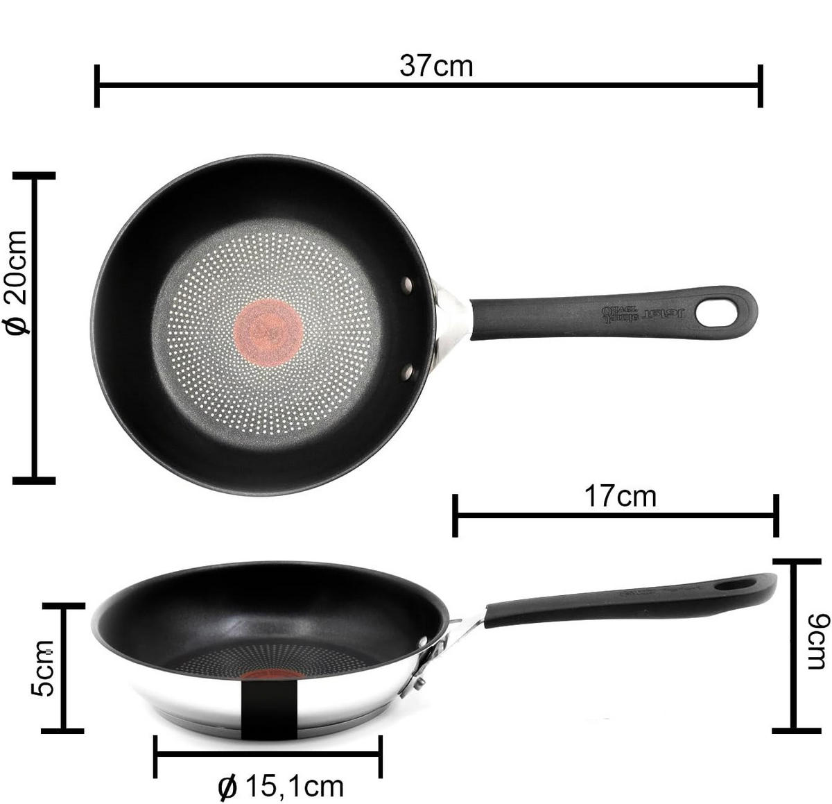 BRATPFANNE E30 Jamie Oliver Silber 20cm - Silberfarben/Schwarz, Keramik/Metall (20cm) - Tefal