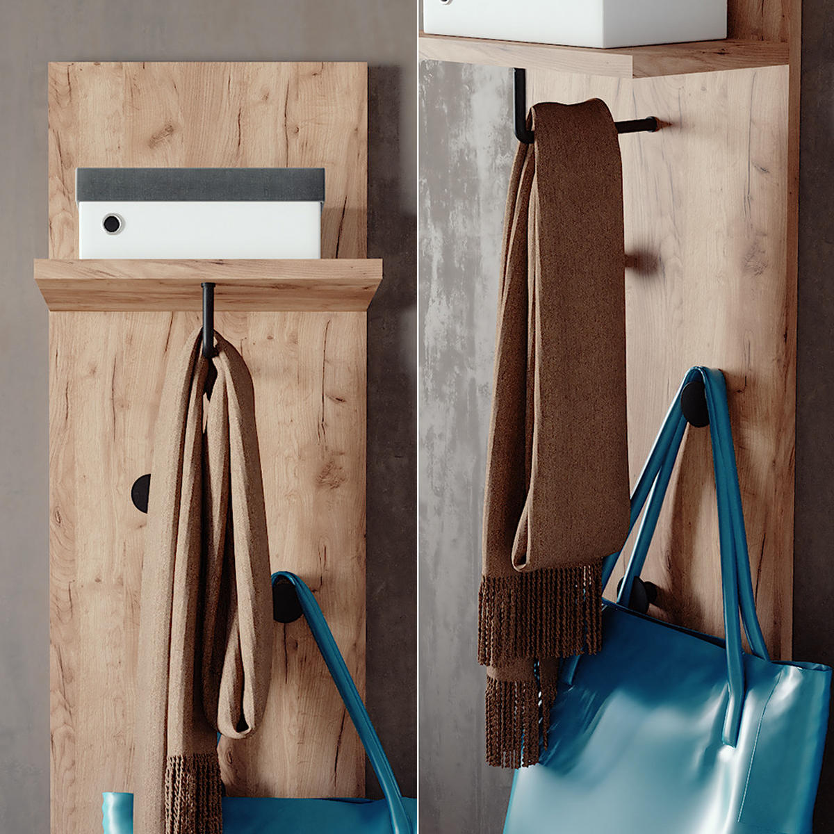 NÁSTĚNNÝ VĚŠÁK Siri Zlatý mocný dub - medově dubová, kompozitní dřevo (36/135/21.6cm) - Vicco