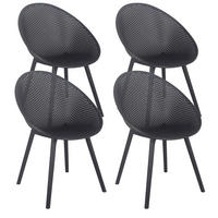GARTENSTUHL 4-tlg., Schwarz - Schwarz, Kunststoff (59/59cm) - Oviala