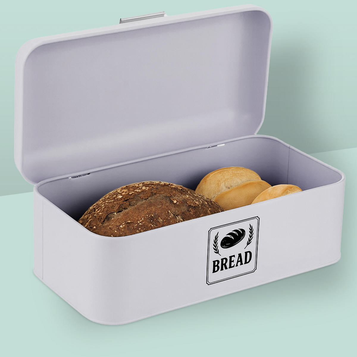 BROTKASTEN - Grau, Metall (42/17/24cm) - Relaxdays