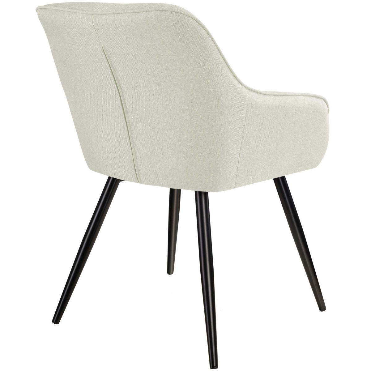 ESSZIMMERSTUHL 6er Set Marilyn 58 x 62 x 82 cm crème/schwarz - Creme/Schwarz, Textil (58/82/62cm) - tectake