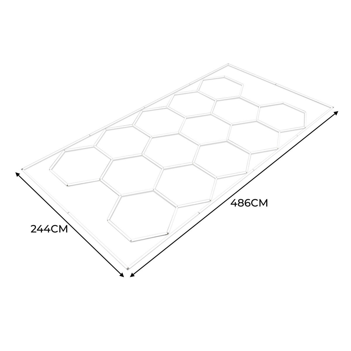 GARAGENBODENFLIESEN Belüftete und sechseckige LED-Leuchten x 120 mit Kanten – Blau - Blau, Kunststoff (40/1.8/40cm)