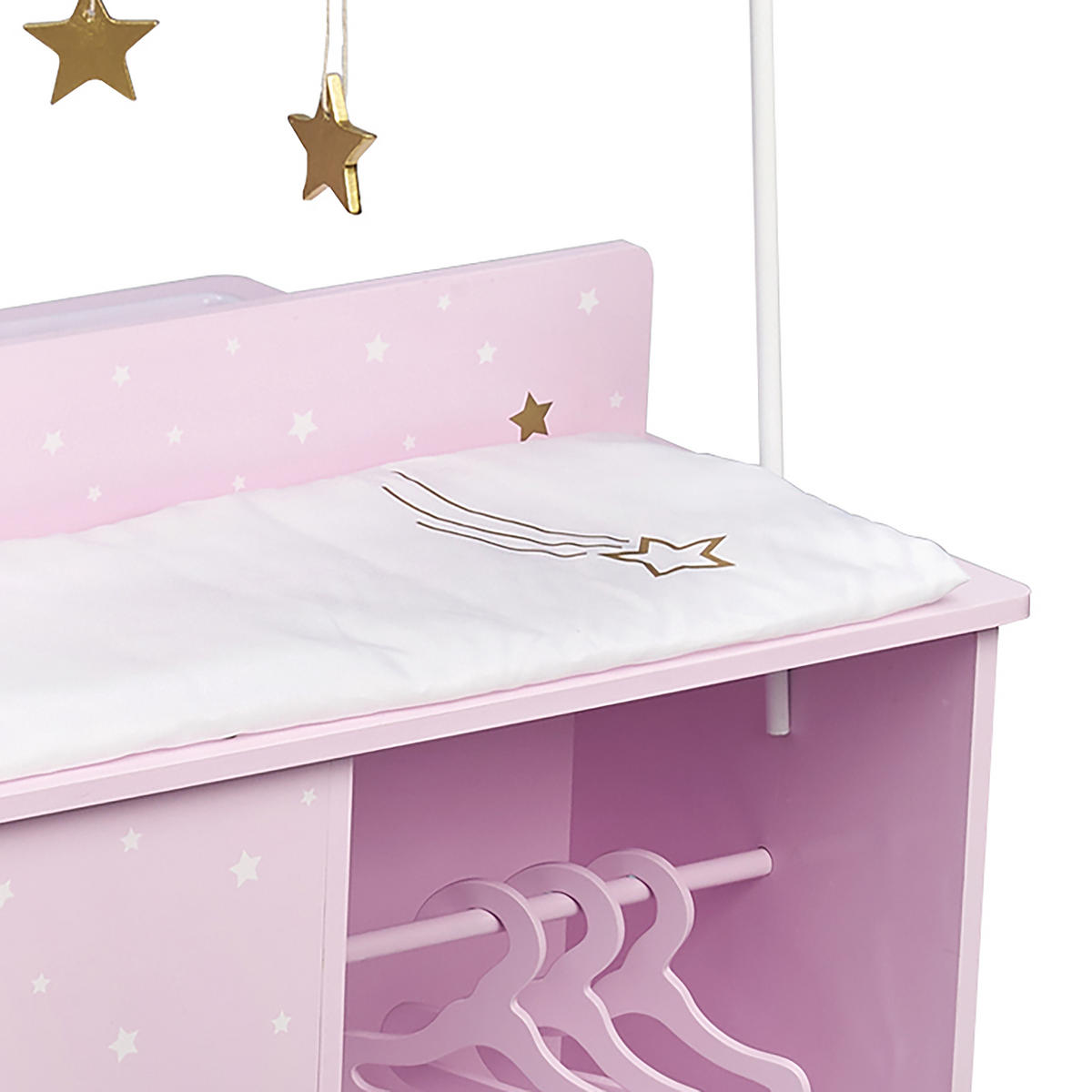 PUPPEN WICKELTISCH, Rosa, 98cm - Pink, Holzwerkstoff (48/98/58cm) - Teamson Kids