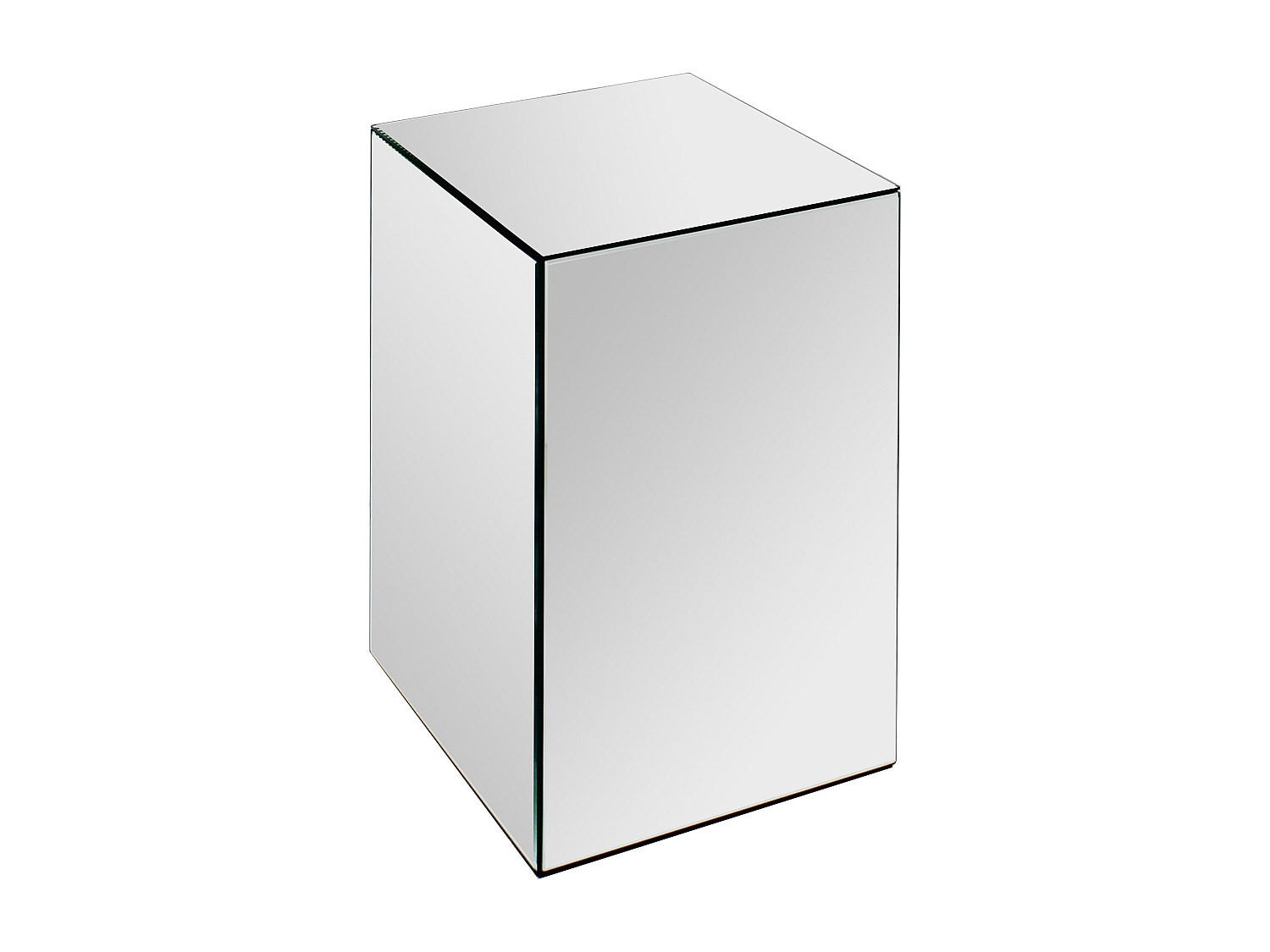 BEISTELLTISCH aus MDF und Spiegel - LAZURIO - Silberfarben, Glas (30/30/50cm) - Vente-Unique