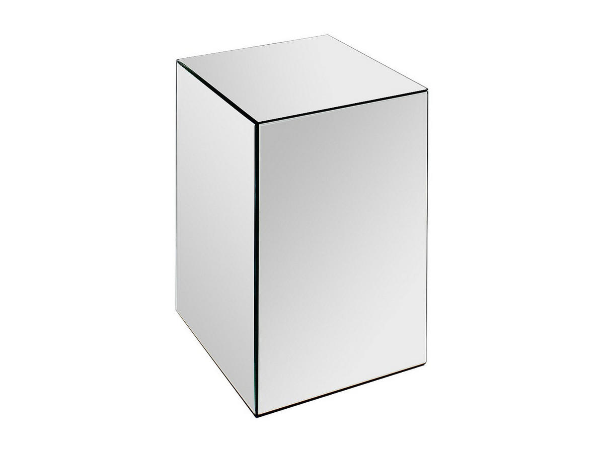 BEISTELLTISCH aus MDF und Spiegel - LAZURIO - Silberfarben, Glas (30/30/50cm) - Vente-Unique