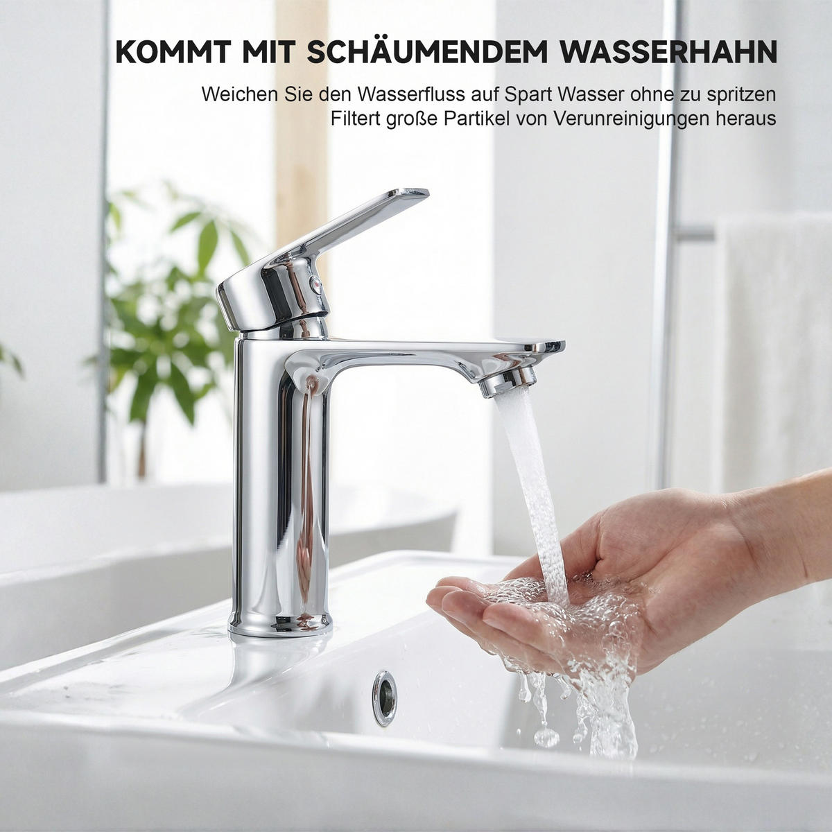 WASCHBECKENARMATUR Chrom Einhebel-Warm-Kalt Mischhahn - Silberfarben, Metall (21/7.3/26.5cm) - SHOPENTRA