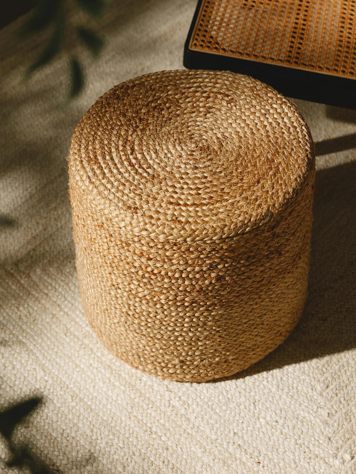 RUČNO izrađen puf od jute Jutta svijetlosmeđa 40x40x40 cm - svijetlo smeđa, tekstil (40/40/40cm) - benuta Pure