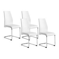 STUHL 4er-Set - Kunstleder - Weiß - PAULINE - Weiß, Leder (46/97/44cm) - Vente-Unique