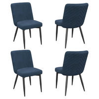 ESSZIMMERSTUHL 4 Stück, Samtstoff in Dunkelblau - Dunkelblau, Textil (48/85/63cm) - KOMHTOM