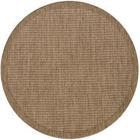 TEPPICH Outdoor Flachgewebe Uni-Farbe Polypropylen Balkon Braun Rund 160x160 - Braun, Textil (160/160cm) - KADIMA DESIGN