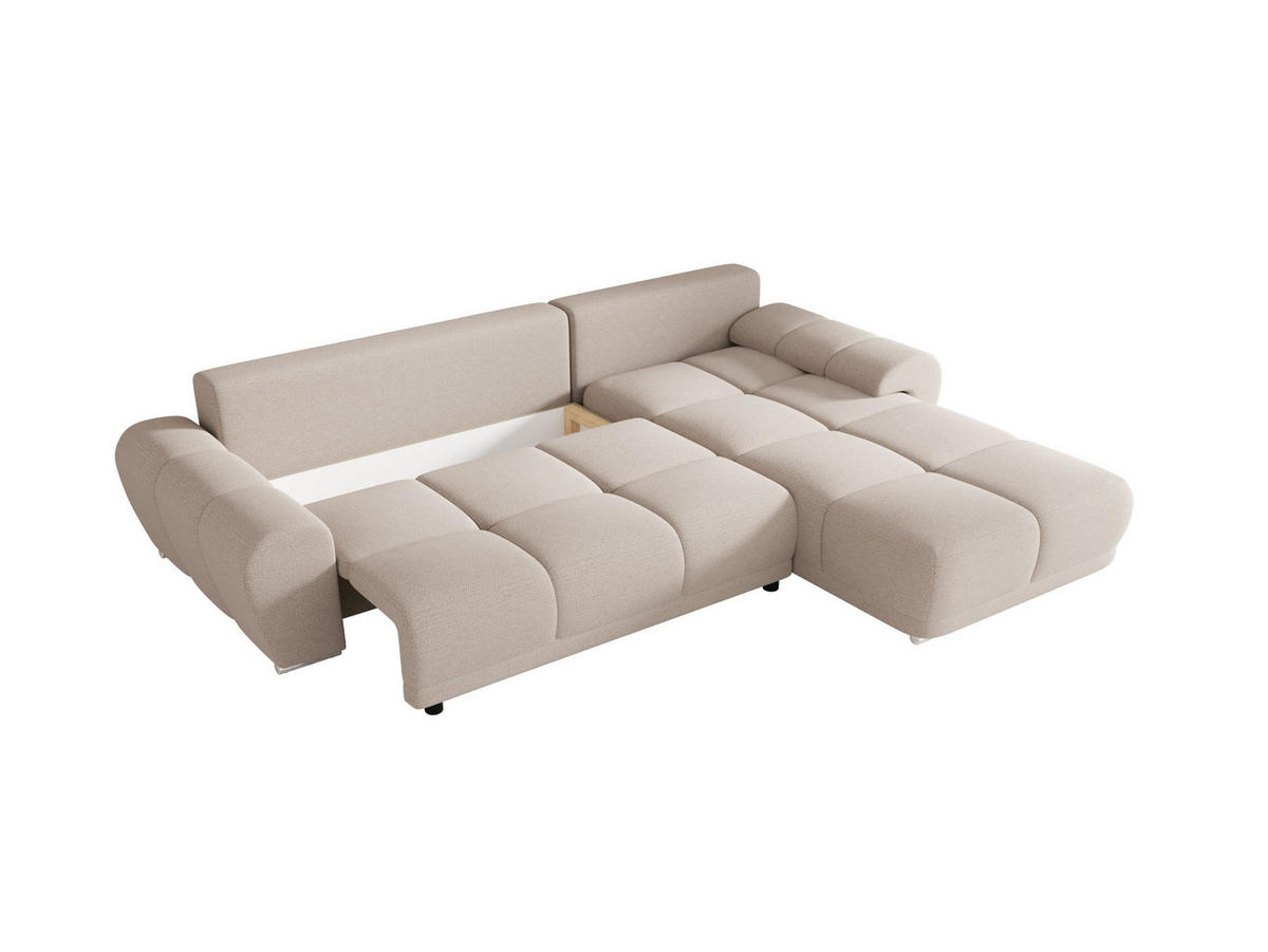 ECKSOFA BEGA L Rechts ARAGON 03 mit Schlaffunktion - Beige, Textil (289/185cm) - Bedante